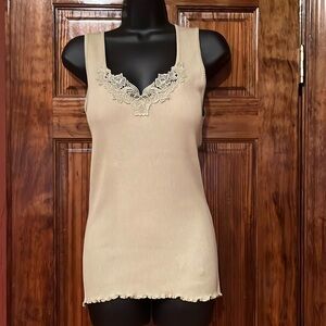 Green Embellished Tank  Top